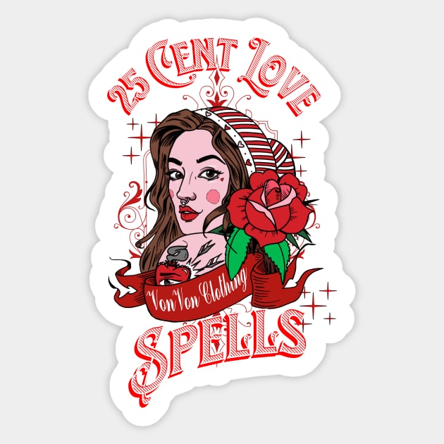 25 Cent Love Spells Sticker by VonVon Clothing